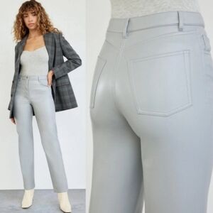Aritzia Wilfred Melina Marble Gray Pants Women's Size 4 Pleather Quiet Luxury